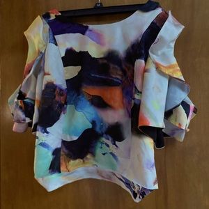 Juniors Lrg multi color blouse